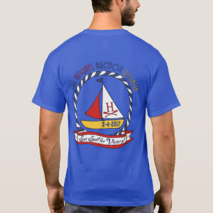 T-shirt bleu à manches courtes de régate des