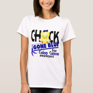T-shirt Bleu allé par poussin 2 de cancer du colon