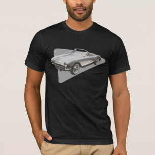 T-shirt Bleu argenté Corvette 1959 sur l'aluminium argent