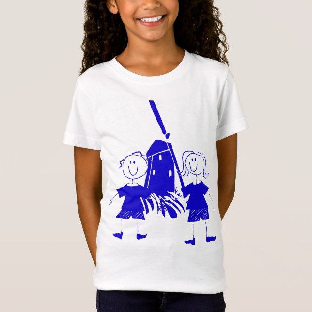 T-Shirt Bleu Bâton néerlandais Enfants (Devant)