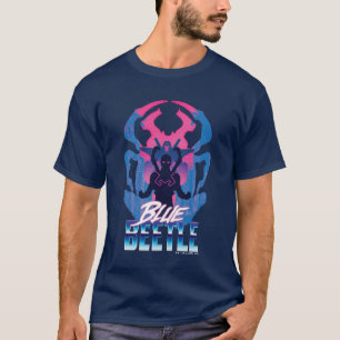 T-shirt Bleu Beetle Rétrowave contre graphique