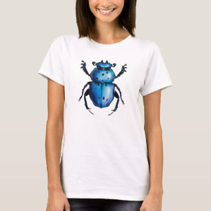 T-shirt Bleu Beetle Scarab Art - Entomologie du Louvain d'