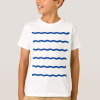 Bleu blanc vagues de mer rayures motif nautique