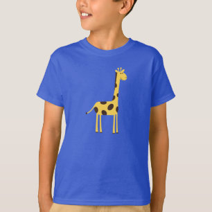 T-shirt Bleu caricature de la Giraffe Cute