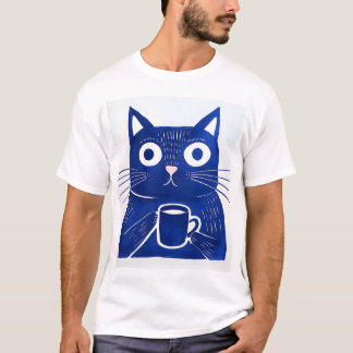 T-shirt bleu chat