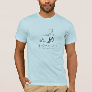 T-shirt bleu-clair avec le logo mûr de moine