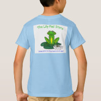 T-shirt bleu clair enfant grenouille sur nénuphar