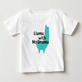 T-shirt bleu de bébé de lama