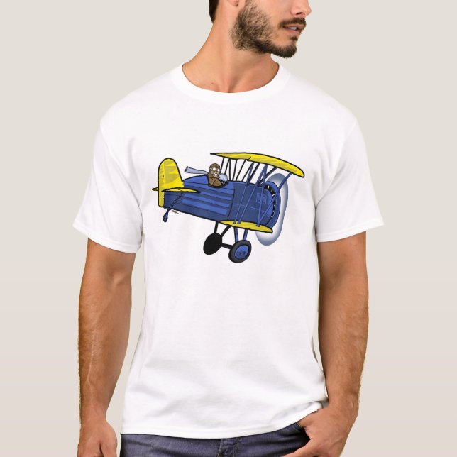 T-shirt Bleu de biplan (Devant)