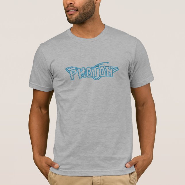 T-shirt Bleu de chemise de photon (Devant)