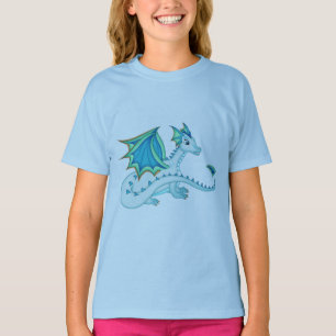 T-shirt bleu de dragon de glace