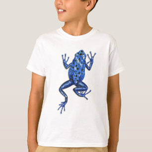 T-shirt bleu de grenouille de flèche de poison