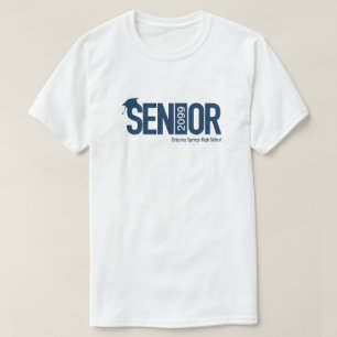 T-shirt Bleu de la Marine avec cap de graduation