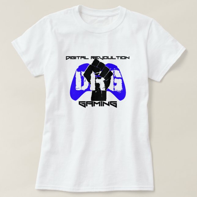 T-shirt bleu de logo : Femmes blanches (Design devant)