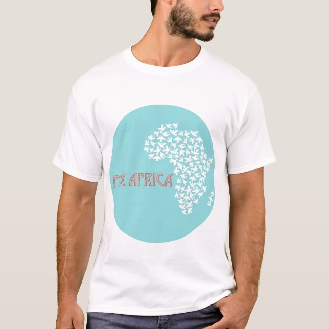 T-shirt bleu de lt de colombes de l'Afrique (Devant)