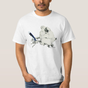 T-shirt bleu de mâle adulte de plume