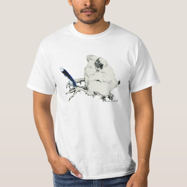 T-shirt bleu de mâle adulte de plume (Devant)