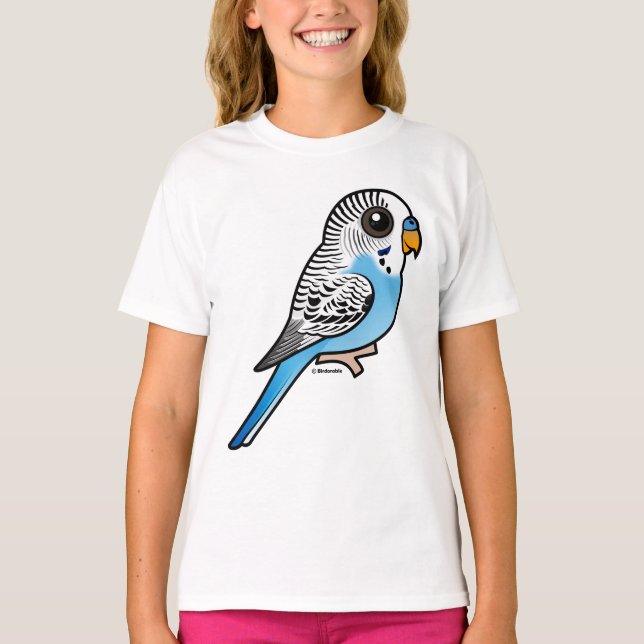 T-shirt Bleu de perruche de Birdorable (Devant)
