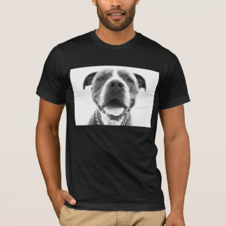 T-shirt bleu de Pitbull de nez