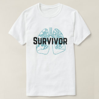 T-shirt Bleu de poumons de survivant d'embolie pulmonaire