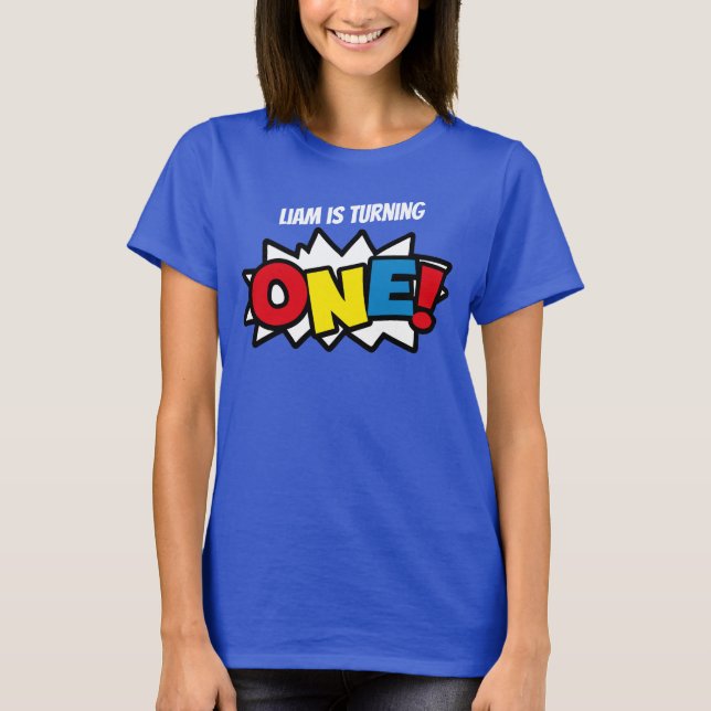 T-shirt bleu de super héros, équipement (Devant)