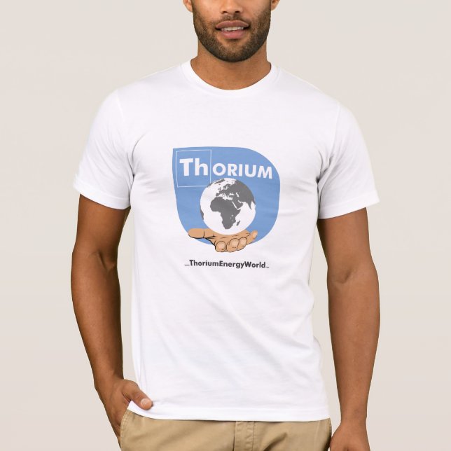 T-shirt bleu de thorium de logo (Devant)