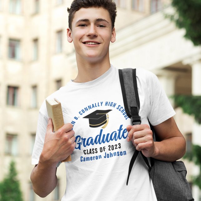 T-shirt Bleu Diplômé sur mesure (Créateur téléchargé)