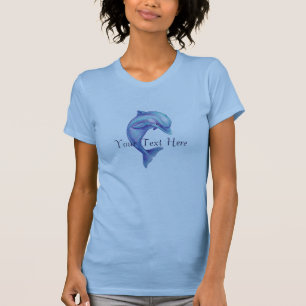 T-shirt bleu Dolphin personnalisé