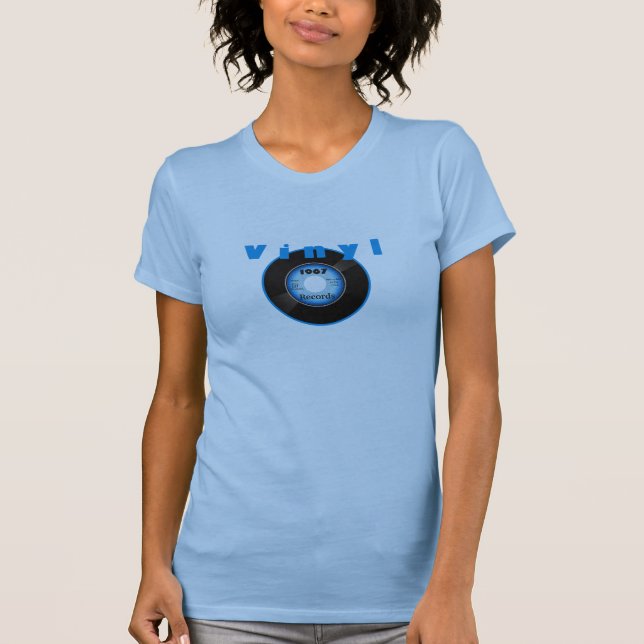 T-shirt Bleu du disque 1967 du vinyle 45 (Devant)
