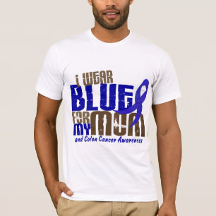 T-shirt BLEU d'USAGE du cancer du colon I POUR MA MAMAN