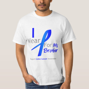 T-shirt Bleu d'usage du cancer du colon I pour mon frère