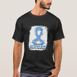 T-shirt Bleu En Novembre Nous Portons Bleu Diabète Reconna
