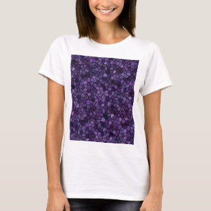 T-shirt Bleu encrier pavé patchwork motif terrazzo
