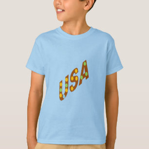 T-shirt bleu Enfants  CHOCOLAT  BONBONS  USA