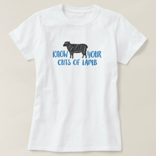 T-shirt Bleu et gris Connaissez vos coupes d'agneau