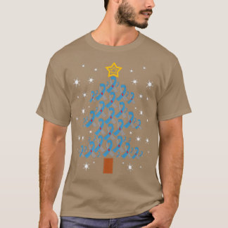 T-shirt Bleu et gris Ruban Xmas Arbre Type 1 Diabète Aware