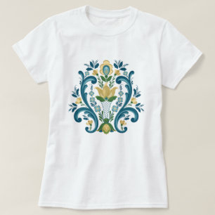 T-shirt bleu et or