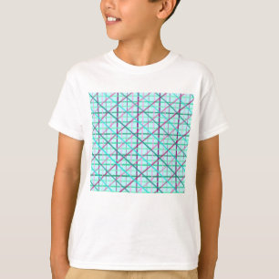T-shirt Bleu et Rose À damiers Motif