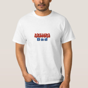 T-shirt Bleu et rouge Awesome papa Fête des pères