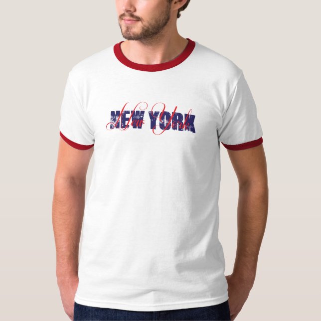 T-shirt Bleu et rouge New York (Devant)