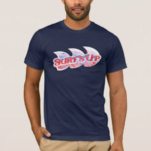 T-shirt bleu et rouge surf pour hommes
