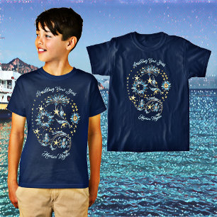 T-shirt Bleu étincelant Nouvel An Parties scintillant Étoi