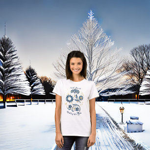 T-shirt Bleu étincelant Parties scintillant du Nouvel An É