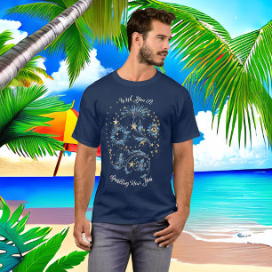 T-shirt Bleu étincelant Parties scintillant du Nouvel An É