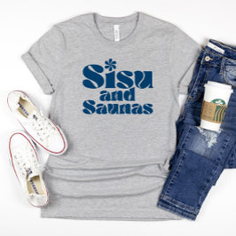 T-shirt bleu finlandais Sisu et Saunas