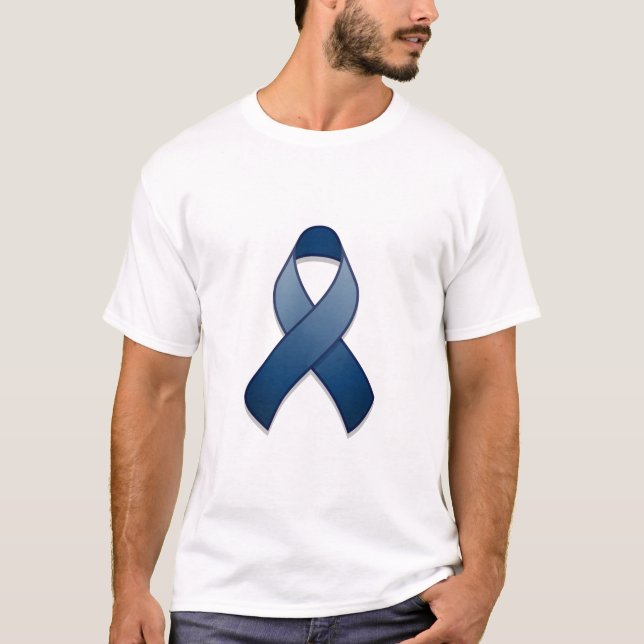 T-shirt bleu-foncé de ruban de conscience (Devant)