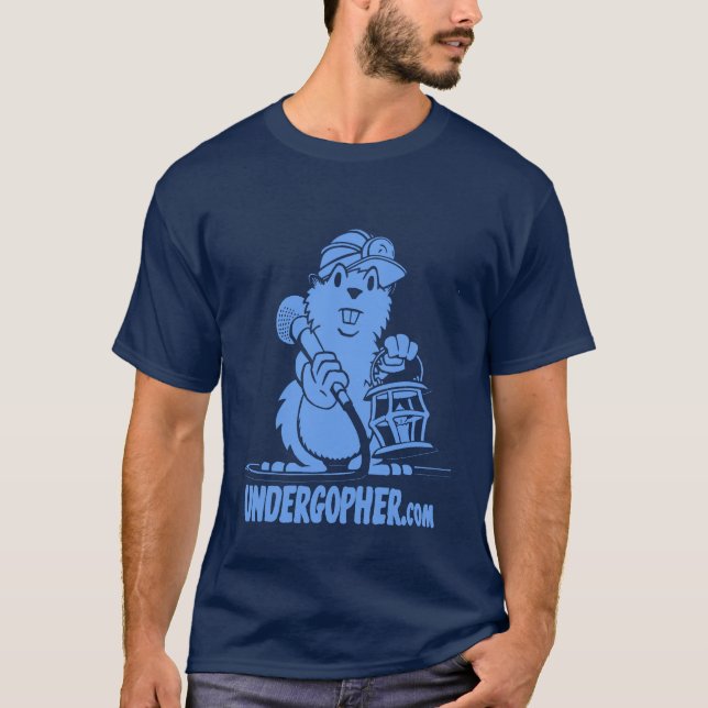 T-shirt bleu-foncé d'Undergopher (Devant)