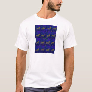 T-shirt Bleu français "Let's Go Zebra" Abstrait
