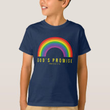 T-shirt bleu garçon Arc en ciel Promesse de Dieu