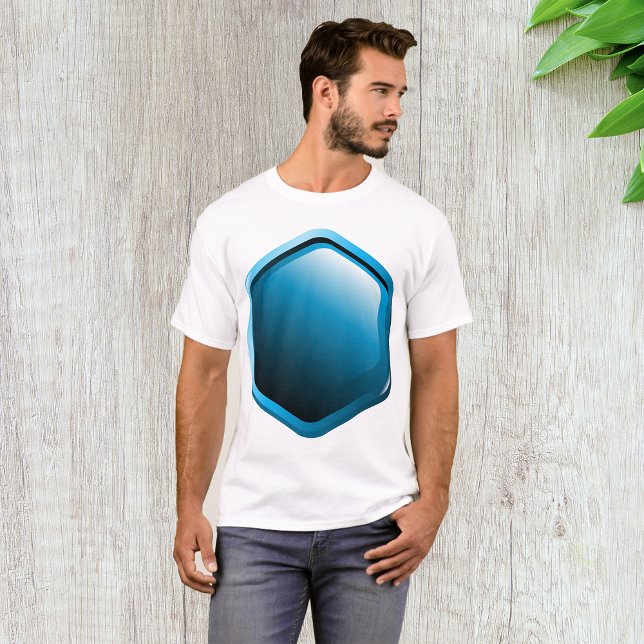 T-shirt bleu Hexagon Mens (Créateur téléchargé)